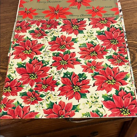 Festive Vintage Christmas Wrapping Paper Set 7 Pices - Picture 4 of 12